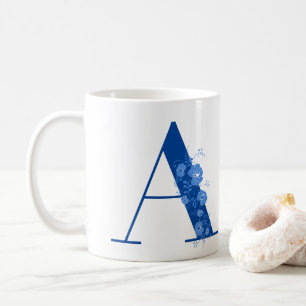 Taza De Café Mug Con Letra Floral Monogramo