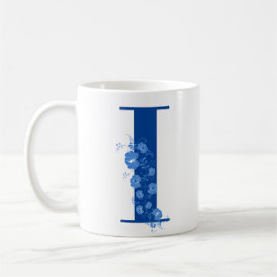Taza De Café Mug Con Letra Floral Monogramo I