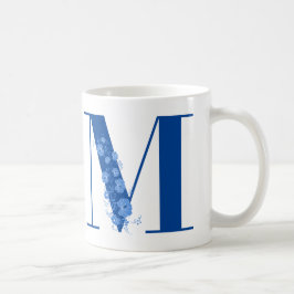 Taza De Café Mug Con Letra Floral Monogramo M