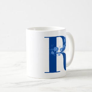 Taza De Café Mug Con Letra Floral Monogramo R