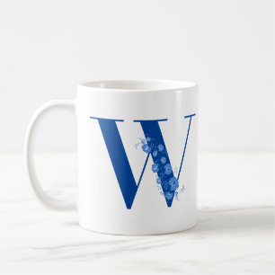 Taza De Café Mug Con Letra Floral Monogramo W
