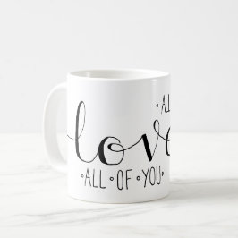 Taza De Café Mug con letras de mano
