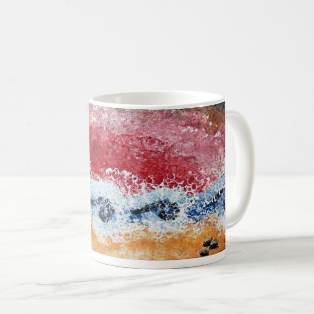 Taza De Café Mug con olas estrelladas en rojo y azul (Anverso derecho)