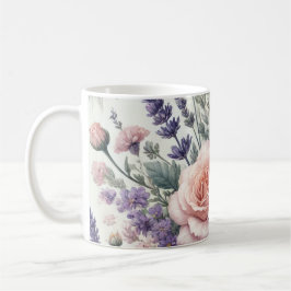 Taza De Café Mug con patrón floral acuarela 1/6