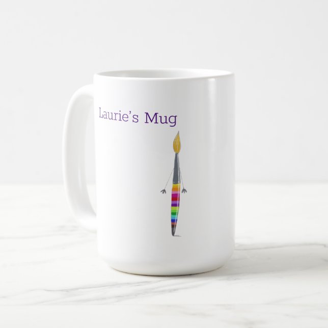 Taza De Café Mug con Personalizable de pincel (Anverso izquierdo)