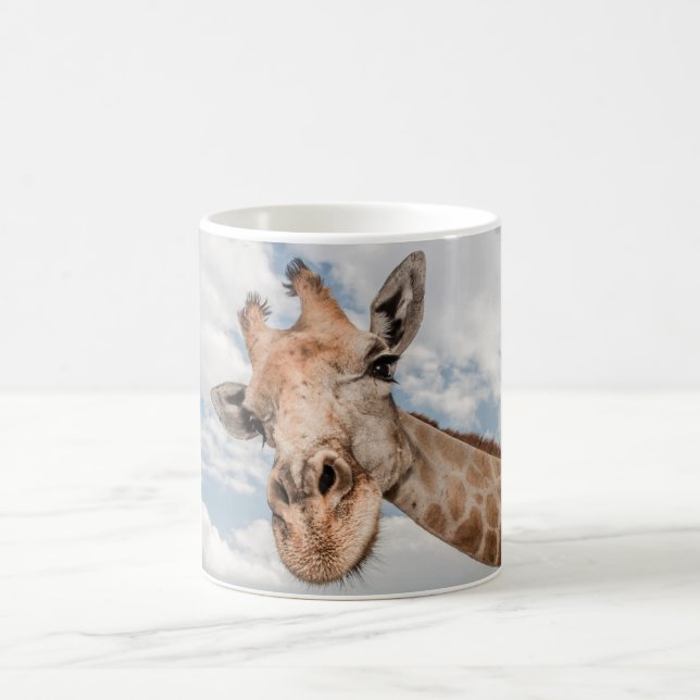 Taza De Café Mug con retrato de Giraffe. (Centro)