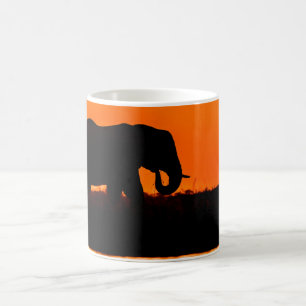 Taza De Café Mug con silueta de elefante