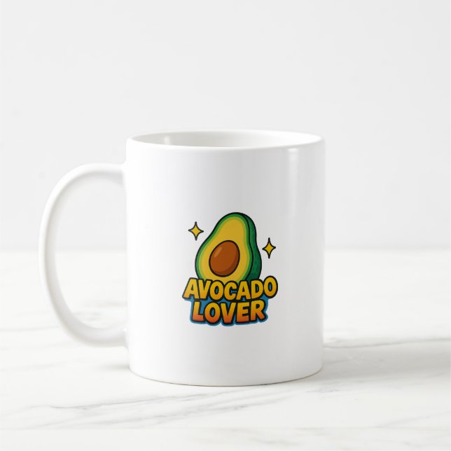 Taza De Café Mug con un ilustracion de un aguacate y las venas (Izquierda)