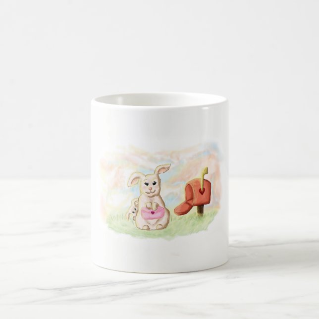 Taza De Café Mug conejito tierno amor san valentin (Centro)