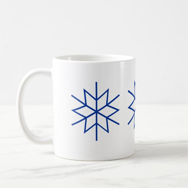 Taza De Café Mug - Copos de nieve azules (Izquierda)