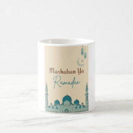 Taza De Café Mug Cream Brown Marhaban Ya Ramadan
