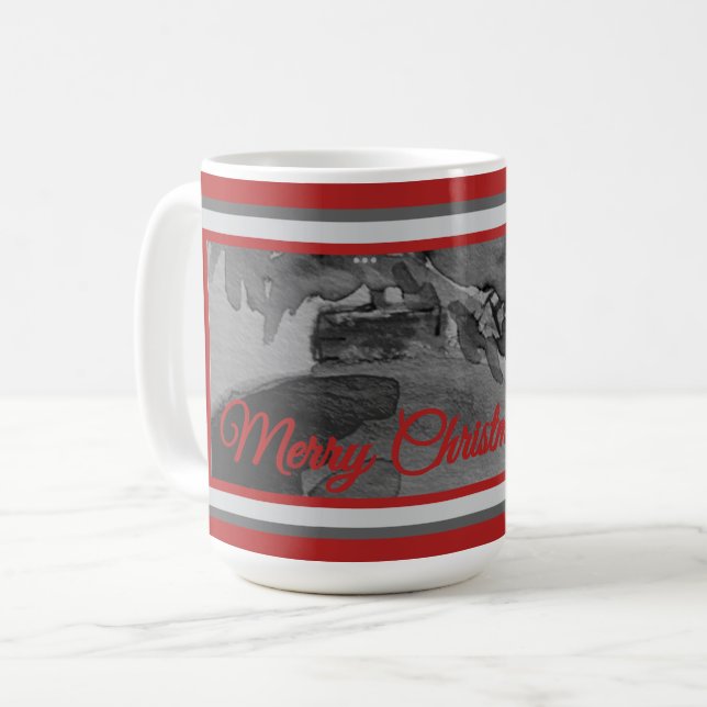 Taza De Café Mug: Crimson Ornament Holiday (Anverso izquierdo)