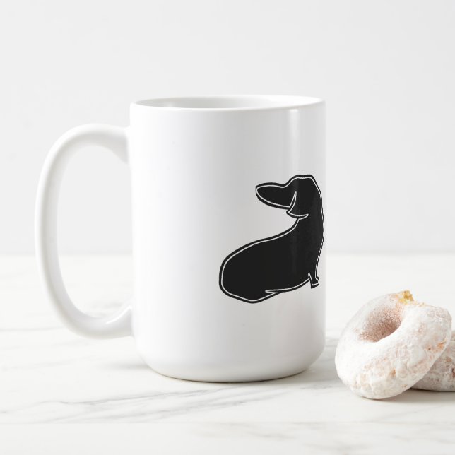 Taza De Café Mug. Dachshund (Con donut)