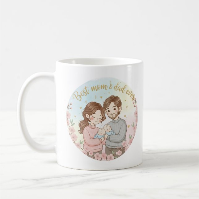 Taza De Café Mug dad and mom  (Izquierda)