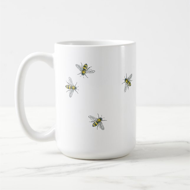 Taza De Café Mug de abeja blanca (Izquierda)