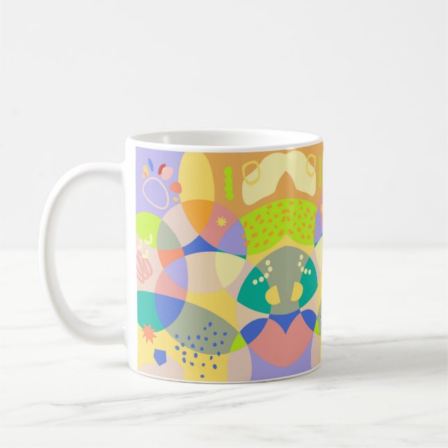 Taza De Café Mug de abstracto geométrico moderno colorido (Izquierda)