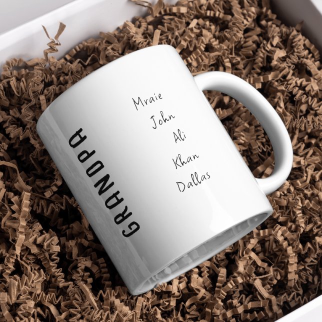 Taza De Café Mug de abuelo personalizado con nombres de nietos (Subido por el creador)