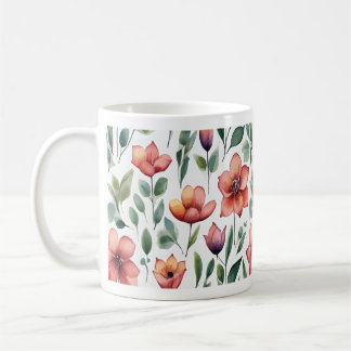 Taza De Café Mug de acuarela floral