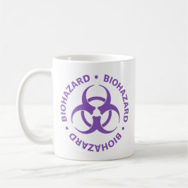 Taza De Café Mug de advertencia de peligro púrpura