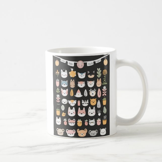 Taza De Café Mug de amigos animales de Kawaii (Derecha)