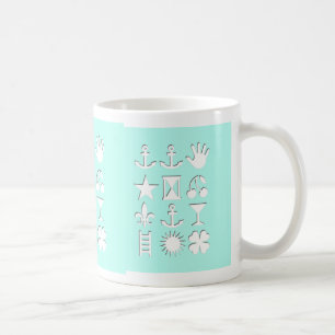 Taza De Café Mug de amistad de mensaje codificado en azul