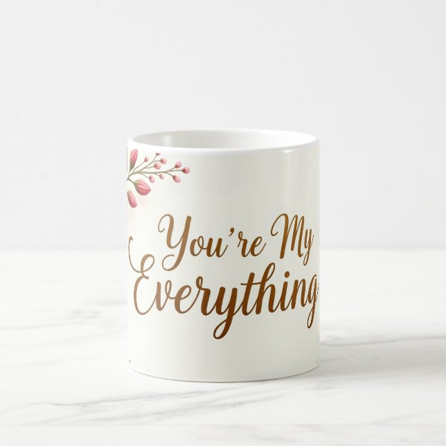 Taza De Café Mug de amor floral (Centro)