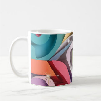 Taza De Café Mug de amor geométrico vibrante