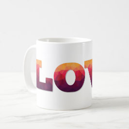 Taza De Café Mug de amor polígono moderno