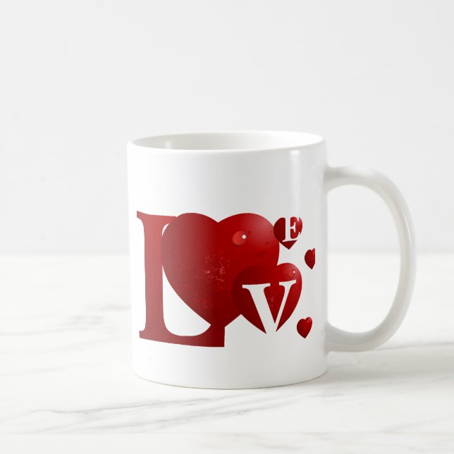 Taza De Café Mug de amor rojo (Derecha)