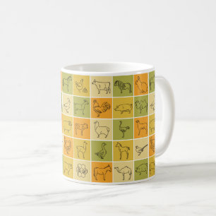 Taza De Café Mug de animales de granja - Diseño de huertos de g