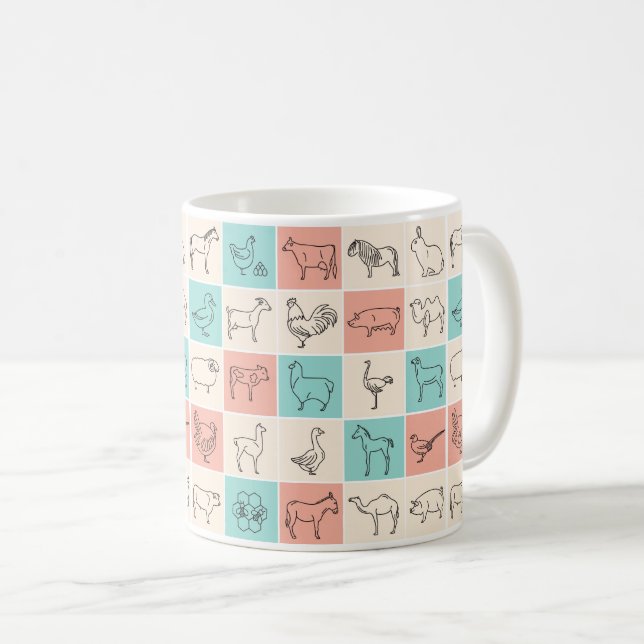 Taza De Café Mug de animales de granja - Diseño de huertos de g (Anverso derecho)