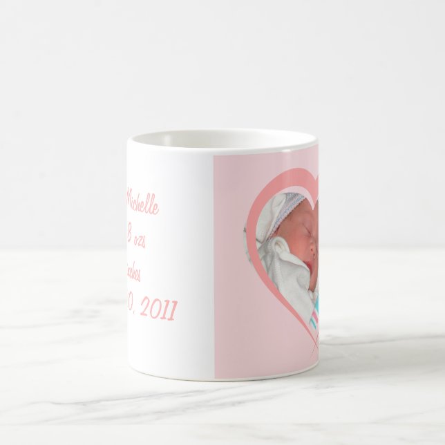 Taza De Café Mug de anuncio de nacimiento de bebé personalizado (Centro)