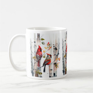 Taza De Café Mug de árbol de aves y cardenales