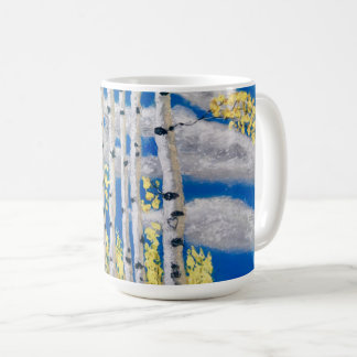 Taza De Café Mug de árbol de birro blanco