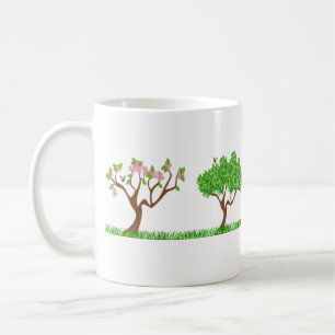 Taza De Café Mug de árbol de cuatro estaciones