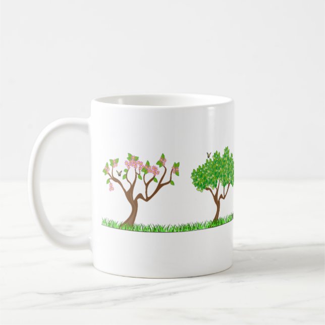 Taza De Café Mug de árbol de cuatro estaciones (Izquierda)