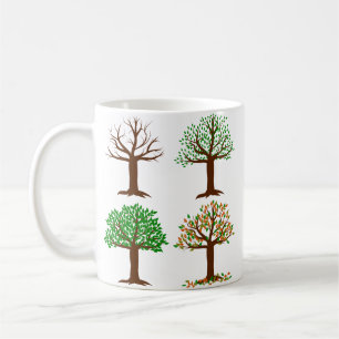 Taza De Café Mug de árbol de cuatro estaciones