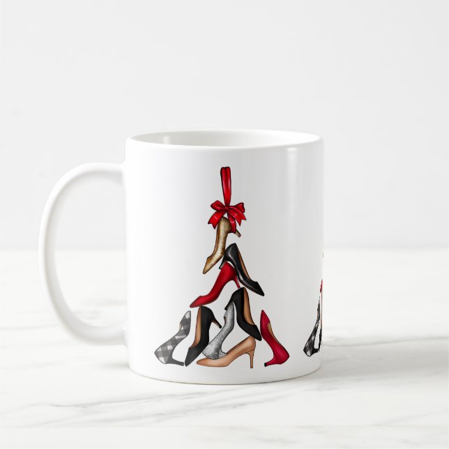 Taza De Café Mug de árbol de Navidad de tacones altos (Izquierda)