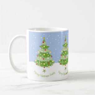 Taza De Café Mug de árbol de Navidad personalizado