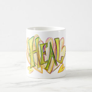 Taza De Café Mug de arte de curación de palabras inspiradoras