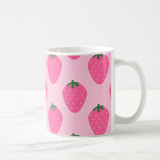 Taza De Café Mug de arte de fresa de fresa (Derecha)
