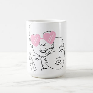 Taza De Café Mug de arte de línea