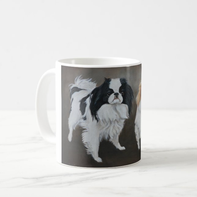 Taza De Café Mug de arte de perro chino japonés (Anverso izquierdo)