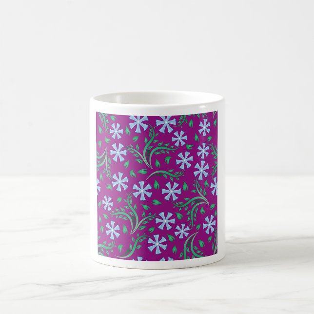 Taza De Café Mug de arte morado floral (Subido por el creador)