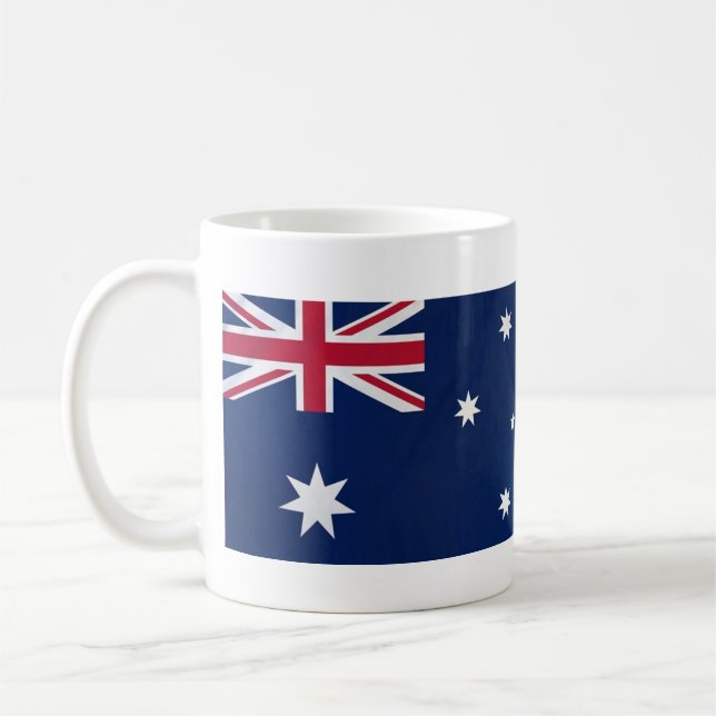 Taza De Café Mug de bandera de Australia con nombre del himno n (Izquierda)