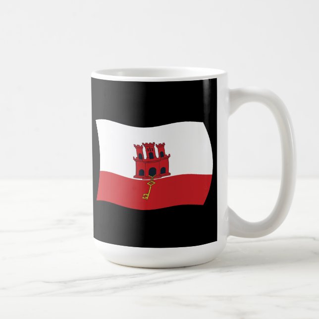 Taza De Café Mug de bandera de Gibraltar (Derecha)