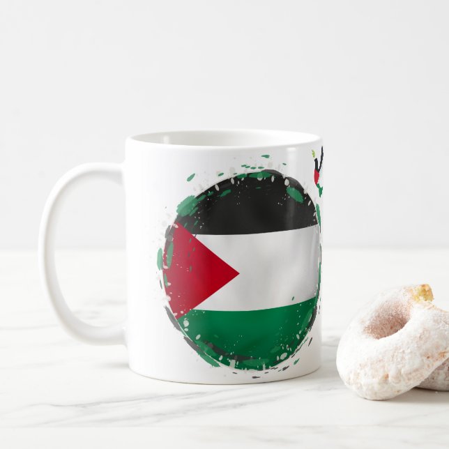 Taza De Café Mug de bandera de Palestina (Con donut)