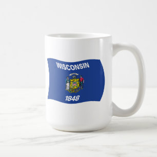 Taza De Café Mug de bandera de Wisconsin