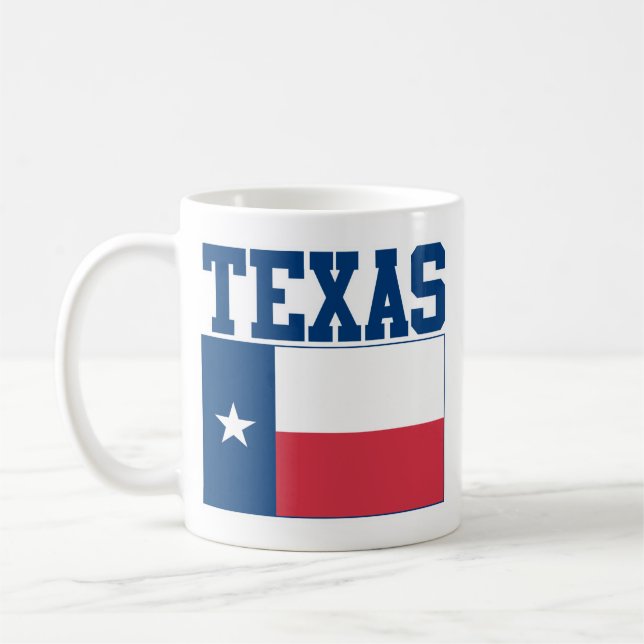 Taza De Café Mug. de bandera del estado de Texas (Izquierda)