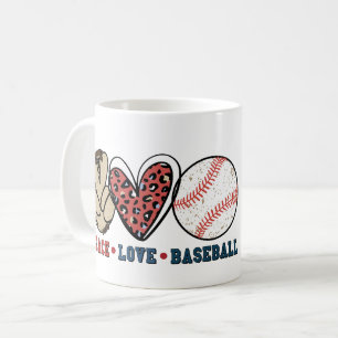 Taza De Café Mug de Béisbol de amor por la paz personalizada